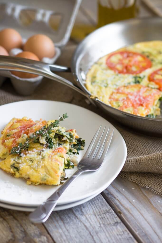 Kale, fennel, and parmesan frittata. Frittata is an egg-based Italian dish that you can make with anything you have on hand. It is low-cost, easy and super-fast to put together and not to mention healthy and nutritious meal. Perfect for anytime of the day.