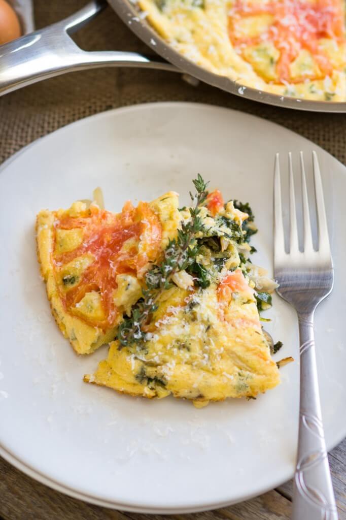 Kale, fennel, and parmesan frittata. Frittata is an egg-based Italian dish that you can make with anything you have on hand. It is low-cost, easy and super-fast to put together and not to mention healthy and nutritious meal. Perfect for anytime of the day.