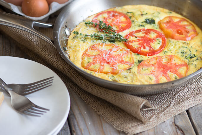 Kale, fennel, and parmesan frittata. Frittata is an egg-based Italian dish that you can make with anything you have on hand. It is low-cost, easy and super-fast to put together and not to mention healthy and nutritious meal. Perfect for anytime of the day.