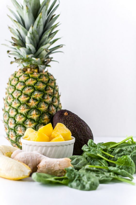 Healthy Green Smoothie recipe with a sweet pineapple and bananas. A great way to boost your immune system and overall health. Drink this multivitamin to energize your body and feel good the whole day.