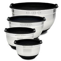 Top Rated Bellemain Stainless Steel Non-Slip Mixing Bowls with Lids, 4 Piece Set Includes 1 Qt., 1.5 Qt., 3 Qt. & 5 Qt.