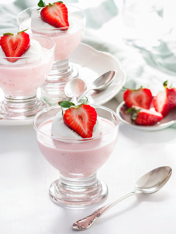 This simple strawberry mousse is a regular dessert I make during the strawberry season. Its delicate and fragrant taste combined with the soft and airy texture will make you fall in love with this strawberry dessert.