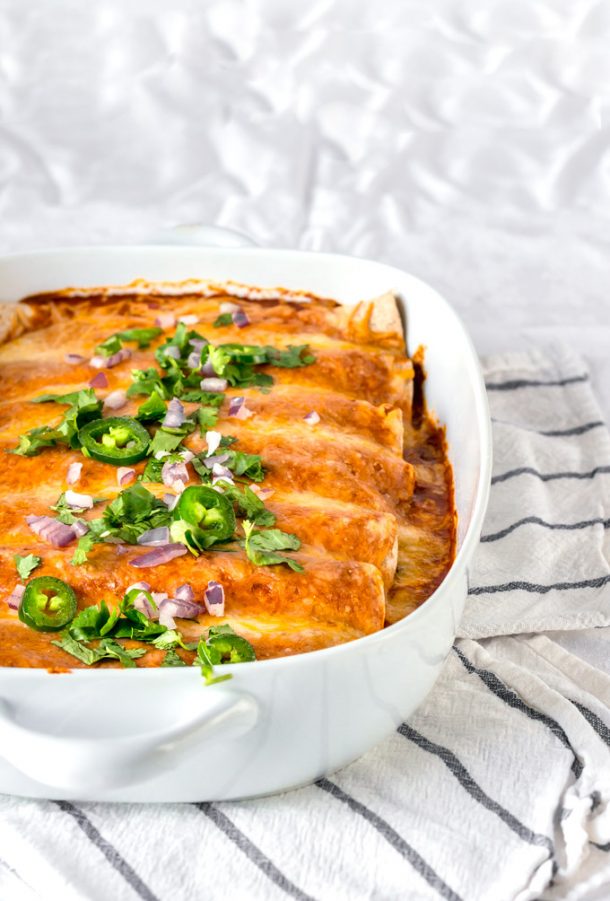 Rotisserie Chicken Enchiladas With A Simple Enchilada Sauce Easy And Healthy The Pure Taste