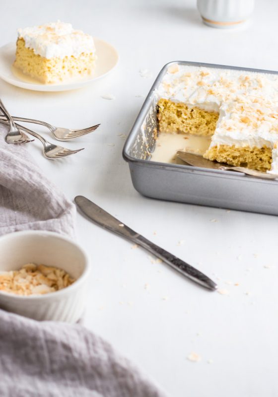 Luscious and Mouthwatering Tres Leches Cake recipe just in time for Cinco de Mayo. After reducing the sugar to make a lighter version, I’m confident to say this is the best tres leches cake recipe I’ve made. Enjoy this authentic Mexican dessert without any guilt ;) #tresleches #cake #cincodemayodessert