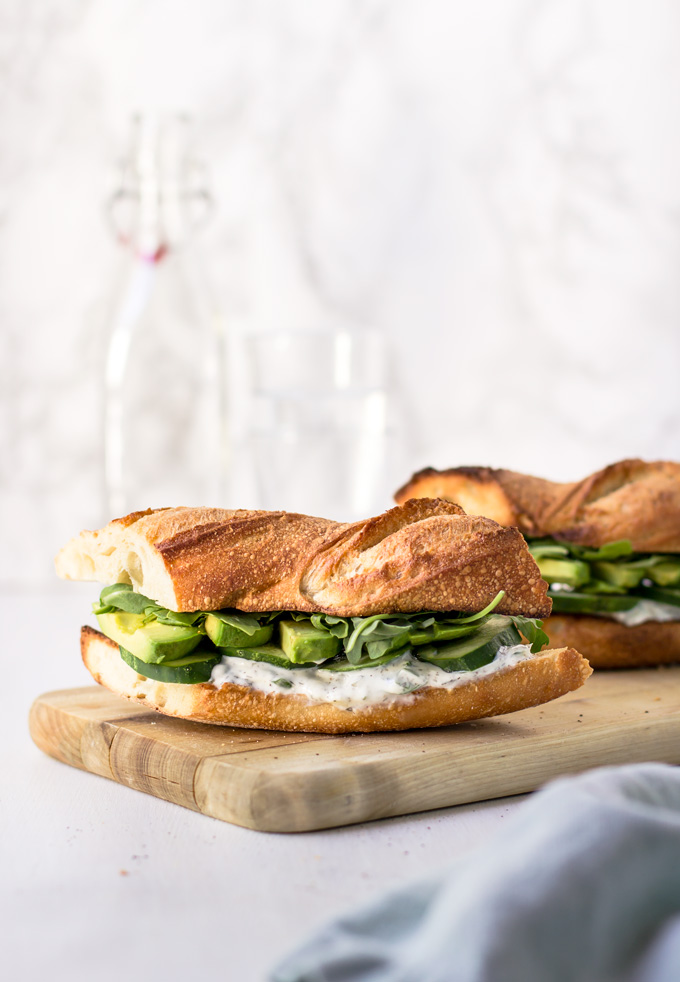 Healthy Vegetarian Cucumber and Avocado Sandwich